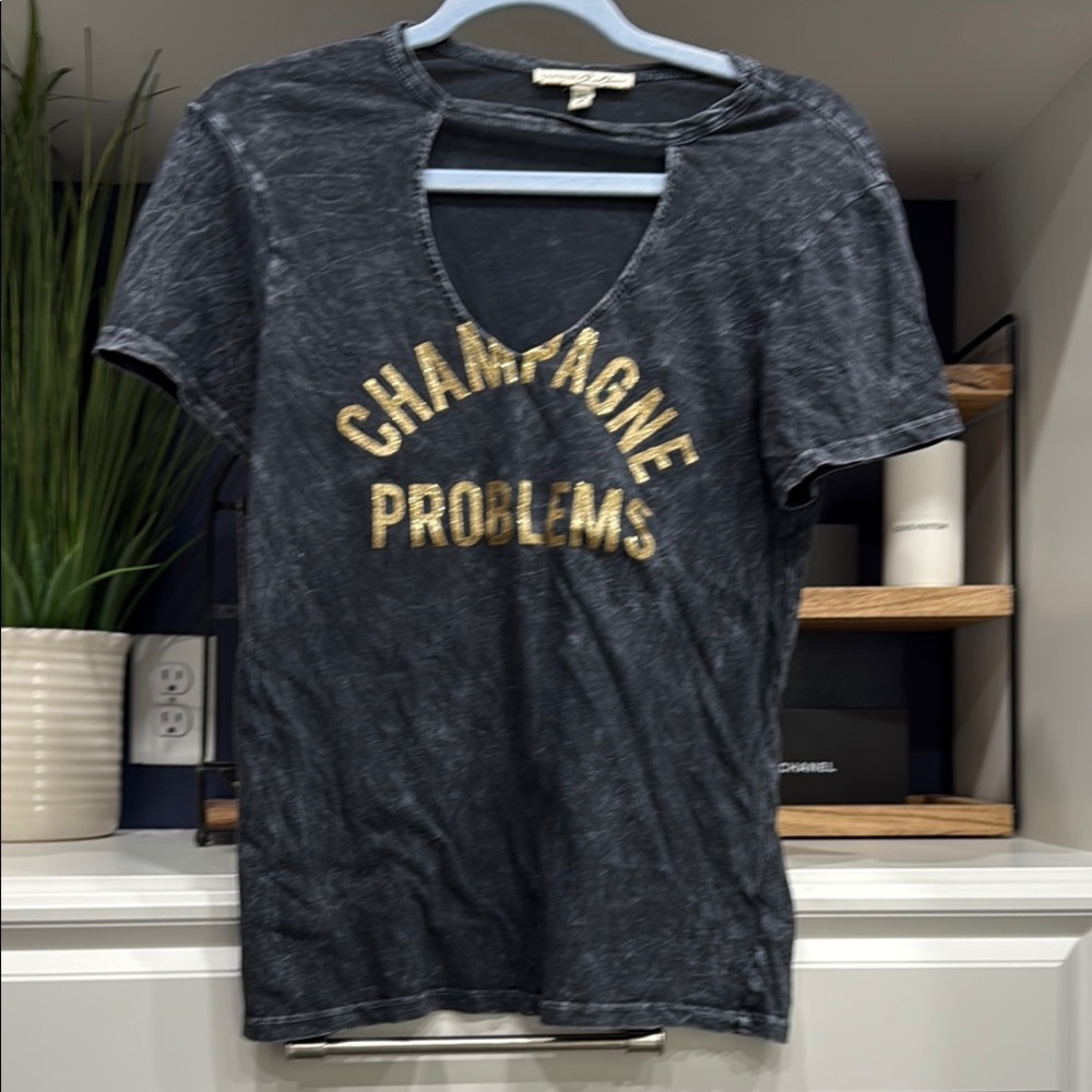 Express One Eleven Black Graphic Tee with Gold Lettering